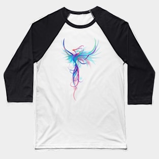 Fantastic Blue-Pink Phoenix Baseball T-Shirt